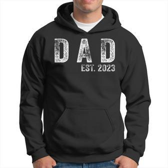 Dad Est 2023 First Fathers Day 2023 Promoted To Daddy Hoodie | Mazezy