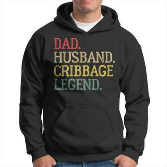 Dad Husband Cribbage Legend Vintage Cribbage Board Game Hoodie - Seseable