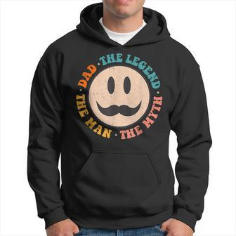 Dad Man The Myth The Legend Hippie Smile Face Fathers Day Hoodie - Thegiftio UK
