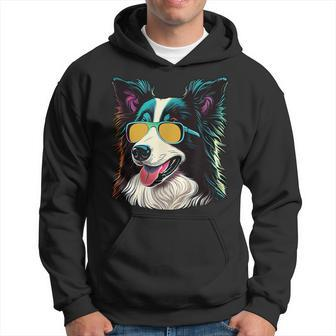 Dad Mom Cool Dog Sunglasses Border Collie Hoodie | Mazezy