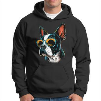 Dad Mom Cool Dog Sunglasses Boston Terrier Hoodie | Mazezy