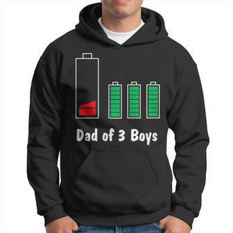 Dad Of 3 Boys Froms Son Fathers Day Low Battery Classic Hoodie | Mazezy