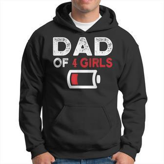 Dad Of 4 Girls Fathers Day Gifts Hoodie | Mazezy