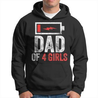 Dad Of 4 Girls Gift From Daughter Fathers Day Gift For Mens Hoodie | Mazezy