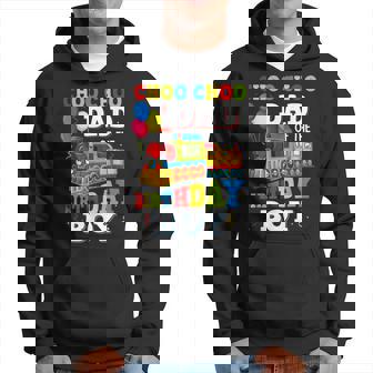 Dad Of The Birthday Boy Train Toys Theme Party Hoodie - Thegiftio