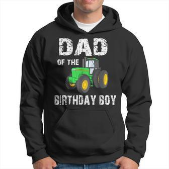 Dad Of The Birthday Boy Vintage Farm Tractor Party Family Hoodie - Seseable