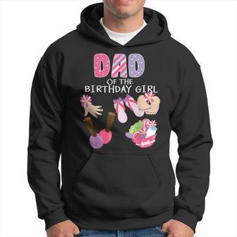 Dad Of The Birthday Girl Spa Party Nail Polish Makeup Bday Hoodie - Thegiftio UK