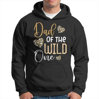Dad Of The Wild One First Birthday Leopard Heart Matching Hoodie - Seseable