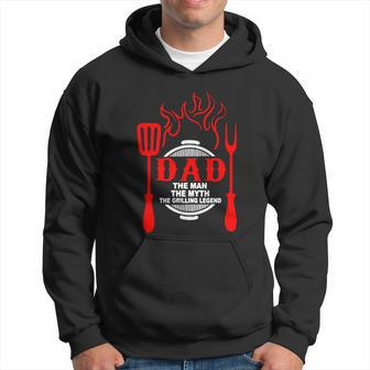 Dad The Man The Myth The Grilling Legend Hoodie - Monsterry UK