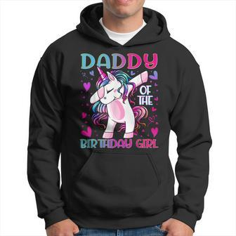 Daddy Of The Birthday Girl Dabbing Unicorn Dad Daddy Gifts Hoodie | Mazezy