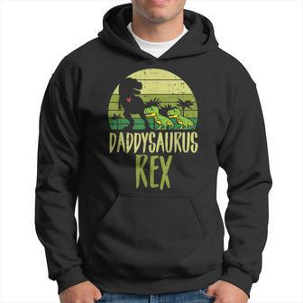 Daddy Saurus Trex Funny Fathers Day Dinosaur Dad Papa Men Gift For Mens Hoodie | Mazezy