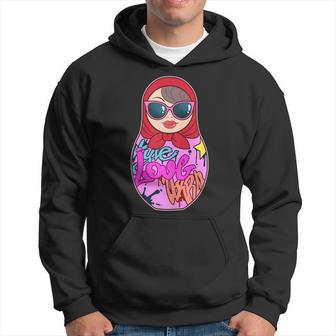 Damen Bunte Graffiti Püppchen Punk Matroschka Sprayer Puppe Hoodie - Seseable