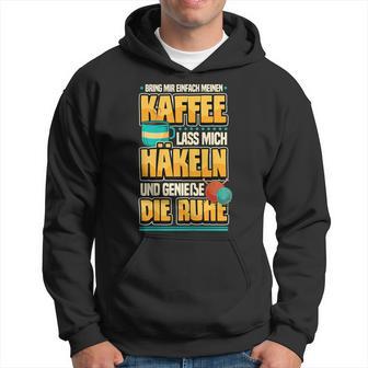 Damen Lustig Stricken Wolle Nähen Kaffee Spruch Geschenk Hoodie - Seseable