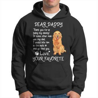 Dear Daddy Golden Retriever Dog Dad Fathers Day Hoodie | Mazezy CA