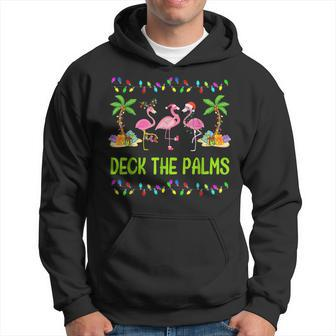 Deck The Palms Merry Flamingo Christmas Tree Nativity Christ Men Hoodie - Thegiftio UK