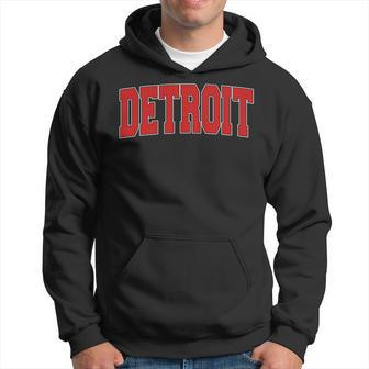 Detroit Mi Michigan Varsity Style Usa Vintage Sports Hoodie - Seseable