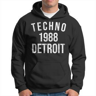 Detroit Techno 1988 - Dj Dance Music Techno Lovers Rave Men Hoodie Graphic Print Hooded Sweatshirt - Thegiftio UK