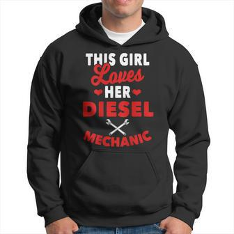 Diesel Mechanic Gifts Wife Girlfriend Design On Back Hoodie | Mazezy