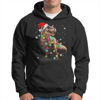 Dinosaur T-Rex Tree Christmas Sweater Xmas Pet Dino Trex Men Hoodie Graphic Print Hooded Sweatshirt - Seseable