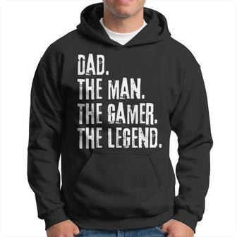 Distressed Dad The Man The Gamer The Legend Fathers Day Hoodie - Seseable
