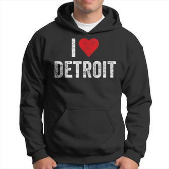 Distressed I Love Detroit 313 Motor City Detroit Men Hoodie - Thegiftio UK