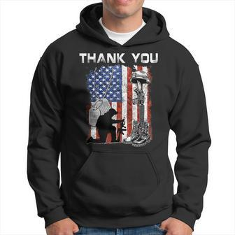 Distressed Memorial Day Flag Military Boots Dog Tags Hoodie | Mazezy