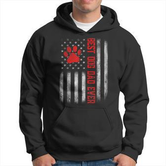 Distressed Us Flag Best Dog Dad Ever Best Father Papa Hoodie - Seseable