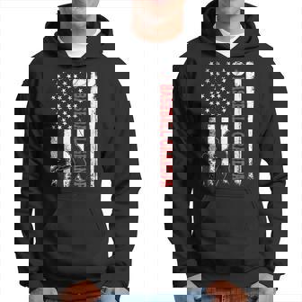 Distressed Usa American Flag Baseball Grandpa Fathers Day Hoodie | Mazezy