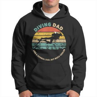 Diving Dad Retro Vintage Scuba Diving Dad Fathers Day Hoodie - Seseable