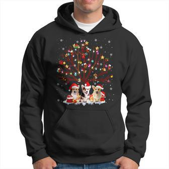 Dogs Lovers Ugly Christmas Corgi Xmas Tree Gift Men Hoodie Graphic Print Hooded Sweatshirt - Seseable