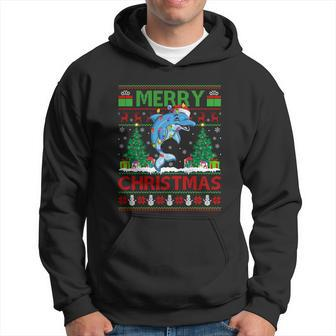 Dolphin Fish Lover Xmas Tree Ugly Santa Dolphin Christmas Gift Hoodie - Monsterry