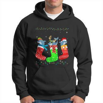 Dolphin In Xmas Socks Funny Holiday Ugly Sweater Christmas Meaningful Gift Hoodie - Monsterry DE