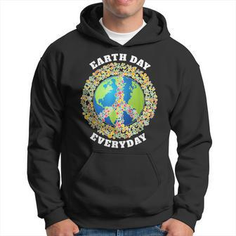 Earth Day Everyday Peace Symbol Environmental Earth Day Hoodie | Mazezy