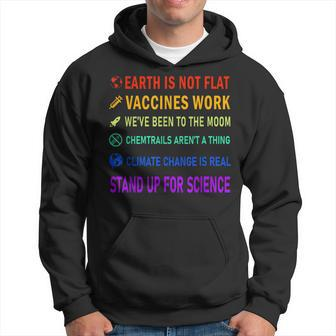Earth Is Not Flat Vaccines Work Moon Science Funny Men Women Men Hoodie Graphic Print Hooded Sweatshirt - Seseable
