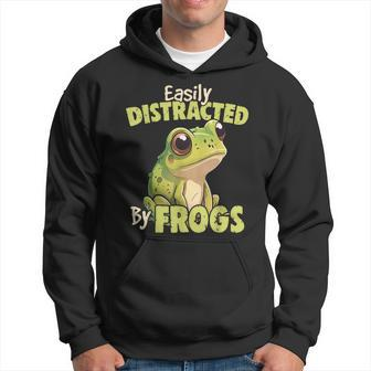 Easily Distracted By Frogs - Frog Lover Hoodie | Mazezy