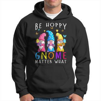 Easter Be Happy Gnome Matter What Spring Easter Bunny Hoodie | Mazezy