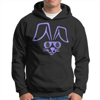 Easter Bunny Face With Shades Funny Rabbit Face In Sunglass Hoodie | Mazezy