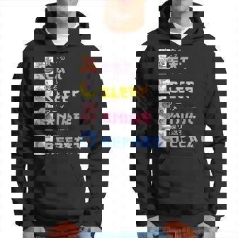 Eat Sleep Anime Repeat Kawaii Japan Otaku Gift Girls Nage Hoodie | Mazezy