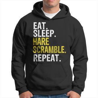 Eat Sleep Hare Scramble Repeat Race Gift Men Hoodie Graphic Print Hooded Sweatshirt - Seseable
