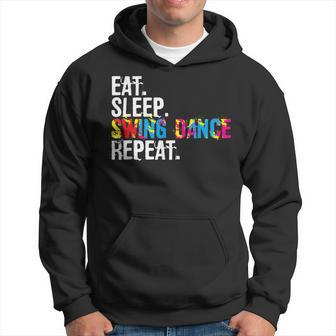 Eat Sleep Swing Dance Repeat T Men Hoodie Graphic Print Hooded Sweatshirt - Seseable