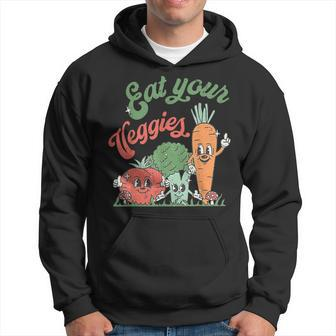 Eat Your Veggies Retro 90S Style Vegetable Funny Vegan Month V2 Men Hoodie Graphic Print Hooded Sweatshirt - Seseable