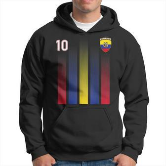 Ecuador 10 Soocer Jersey Ecuador Football Fan Soccer Men Hoodie Graphic Print Hooded Sweatshirt - Seseable