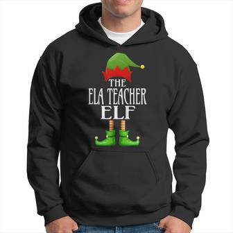 Ela Teacher Elf Xmas Funny Family Matching Group Christmas Men Hoodie Graphic Print Hooded Sweatshirt - Seseable