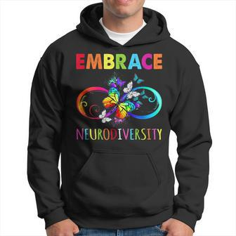 Embrace Neurodiverity Rainbow Infinity Butterfly Autism Hoodie | Mazezy AU