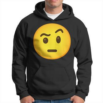 Emoticon Face With Raised Eyebrow Gift Hoodie | Mazezy