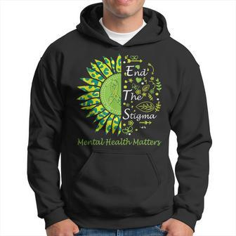 End The Stigma Mental Health Matters Ribbon Awareness Gifts Hoodie | Mazezy