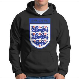 England Football Team Three Heraldic Lions Sheild Hoodie | Mazezy