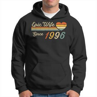Epic Wife Since 1996 - 26Th Wedding Anniversary 26 Year Men Hoodie Graphic Print Hooded Sweatshirt - Seseable