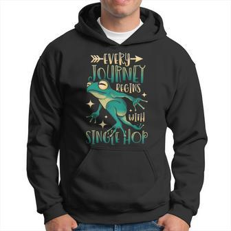 Every Journey Begins With Single Hop Animal Frog Hoodie | Mazezy