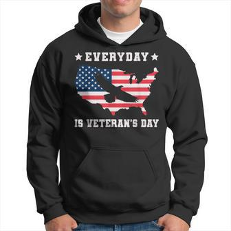 Everyday Is Veterans Day Proud American Flag Men Hoodie Graphic Print Hooded Sweatshirt - Thegiftio UK